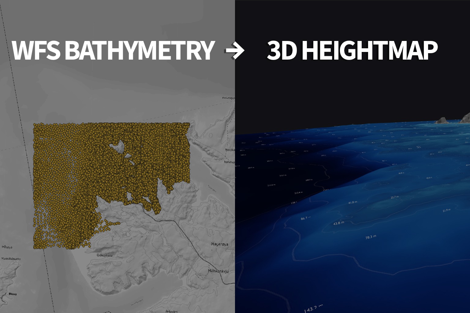 From WFS Bathymetry Points to 3D Heightmap